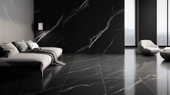 Плитка из кварцевого агломерата Nero Marquina (Неро Маркина)